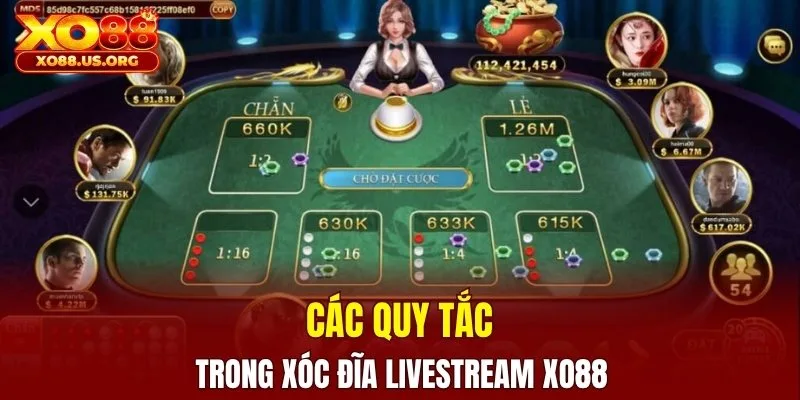 Các quy tắc trong xóc đĩa livestream XO88