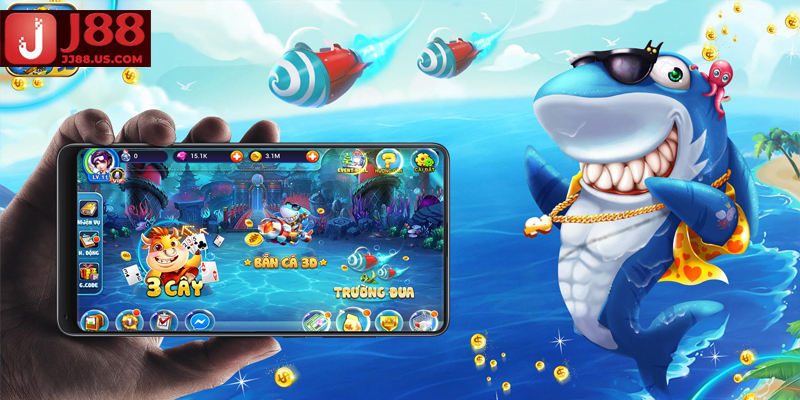 Người chơi dùng súng bắn hạ cá để nhận thưởng quy đổi